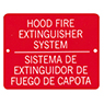 SIGN- HOOD FIRE EXTINGUISHER SYSTEM